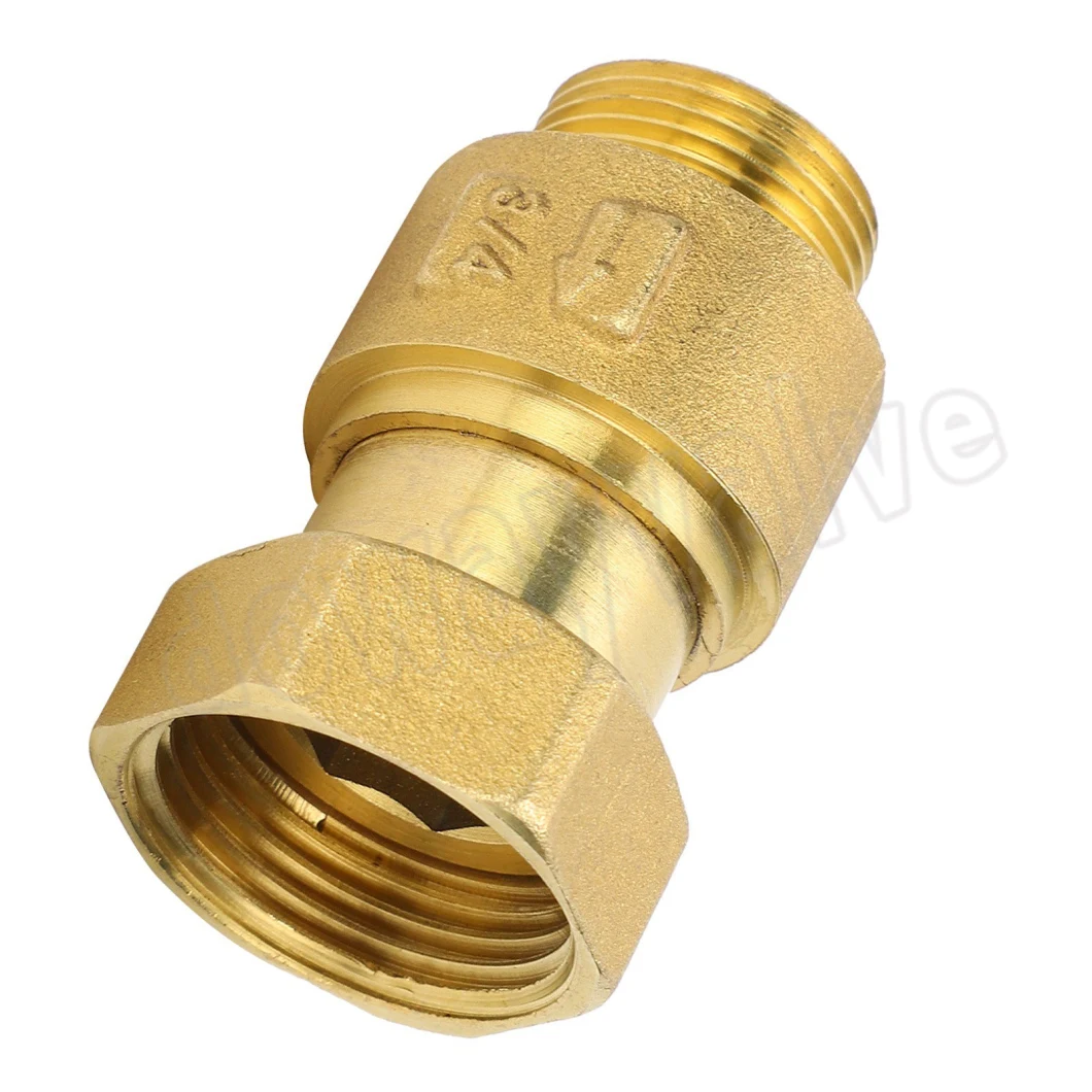 3/4" in-Line Check Valve Brass Spring Loaded Inline for Water Meter